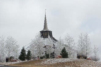 Strickland Chapel during early winter.