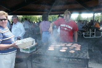 Students helping to prepare food.