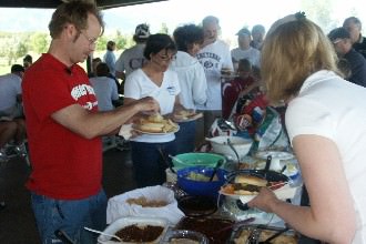NBC students enjoying a nice picnic-lunch and fellowship.