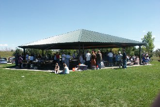 Students gather at a NBC sponsored picnic.