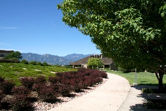 View of the Front Range from the outer ring of Apostles Court.