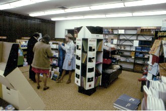 This is a before picture at the start of the bookstore.