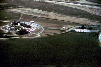 This is just an interesting aerial shot of the college on the left and First Church on the right. As you can see this is prior to Oliver, Strickland, and the Brand center.