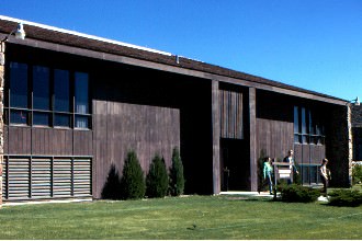 This is a shot from the parking lot side of Leist back when there was grass there.