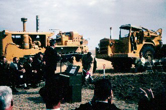 This was the best picture we could find of them actually breaking ground.