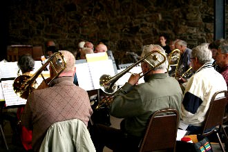 This is a shot of a creative and successful musical program session that was designed to bring both families and multiple generations together.