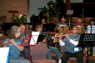 Pre-concert practice session.