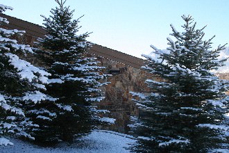 First snow fall of the season on the north end of the Brand Center.